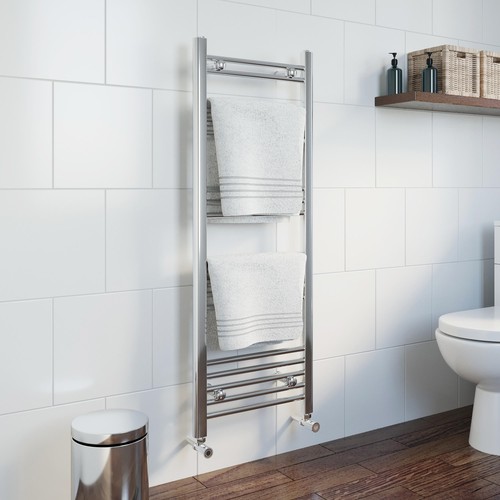 Heated towel rail - chrome, 1200