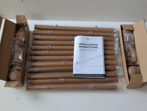 Wood effect curtain pole - wood,
