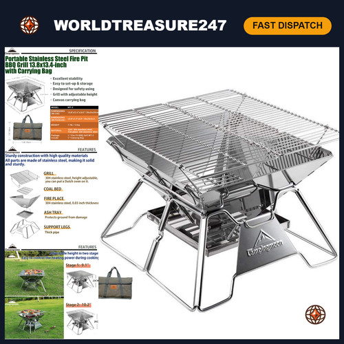 Portable fire pit grill - portable,