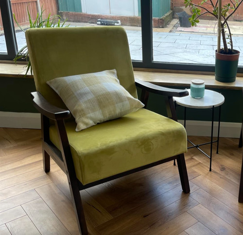 Modern velvet armchair mid - modern,
