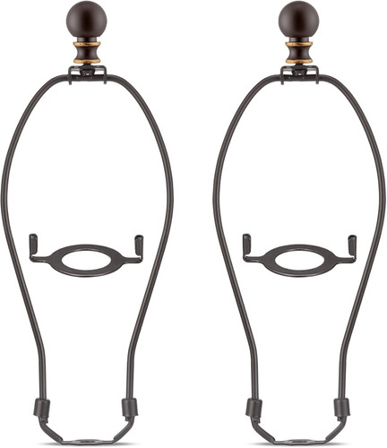 Bronze lamp shade holder with - lamp,