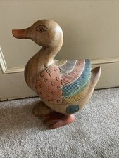 Vintage Large Wooden Duck Doorstop / Ornament