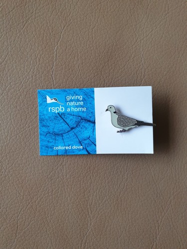 Rspb collared dove enamel pin - rspb,