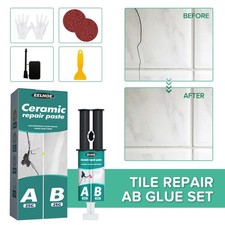 Bath White Enamel Repair Fix Scratch Crack Chip Ceramic Sink Tub Shower Tray Kit
