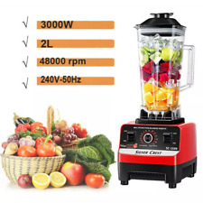 Commercial Food Blender+2x Cups Processor Juicer Smoothie Crusher Home Ice Mixer