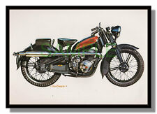 Coventry Eagle 250 1934 Villiers 2 stroke framed picture Alan Puckett free p&p U
