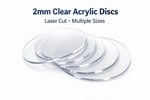 2mm clear acrylic discs - clear,