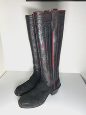 Tall Paul Bond Western Custom Men's Boots 11AA Narrow shaft suede C Descp Blk B