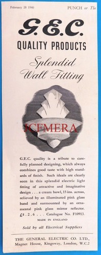 Art deco wall light - g.e.c.,
