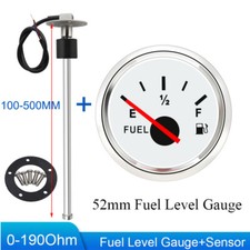 52mm Gas Fuel Tank Level Gauge 100-500mm 0-190ohm Fuel Water Level Sender Sensor