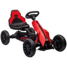 HOMCOM Ride-On Cars Children Pedal Go Kart w/ Adjustable Seat, Handbrake - Red