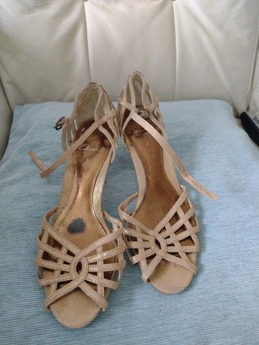 Clarks gold evening shoes - clarks, size