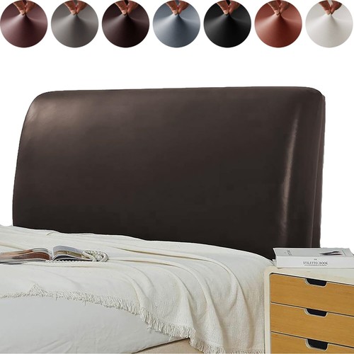 Leather bed headboard cover - leather,