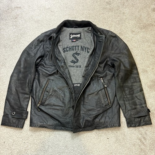 Mens vintage schott nyc black - vintage,