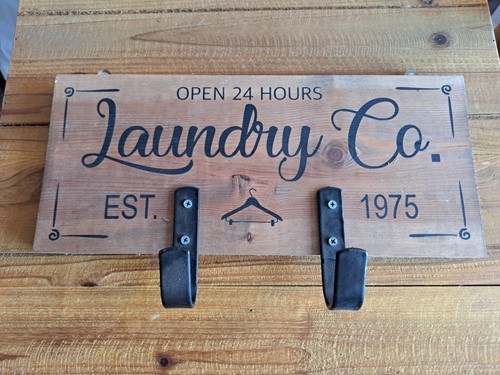 Wooden laundry sign - , ironing