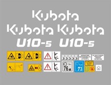 Kubota U10-5 Mini Digger Decal Set