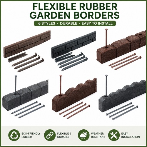 Flexible rubber garden edging - garden,