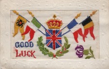 WW1 Embroidered SILK POSTCARD