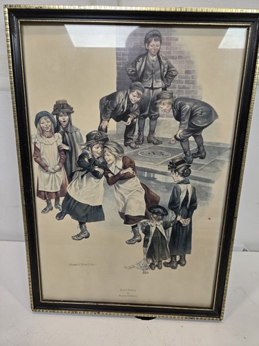 Vintage framed print eggy - framed,