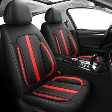 Deluxe Black Red PU Leather Front Car Seat Covers RENAULT CLIO KADJAR