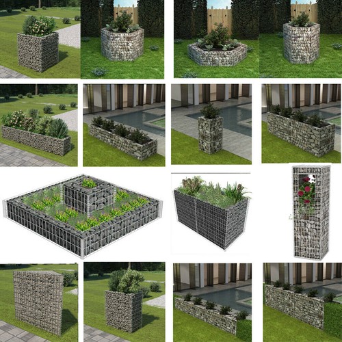 Garden gabion raised planter - raised,