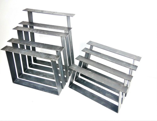 Trapezium table leg bench - table,