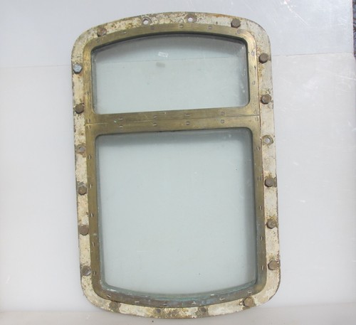 Huge antique brass porthole - antique,