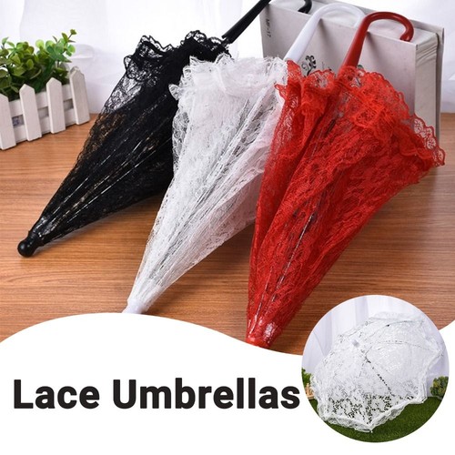 Lace parasol embroidered - parasol,