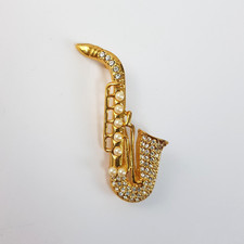 Saxophone Brooch Gold Tone