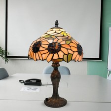 Tiffany-Style Table Lamp Handcrafted Art Bedside Light Desk Lamps Stained Glass