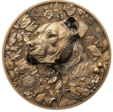 Retro Bronze Staffie dog metal