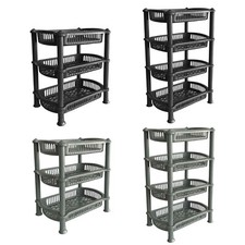 KITCHEN STORAGE STACKING STACKABLE BASKET FRUIT VEGETABLE RACK  3/4 TIER