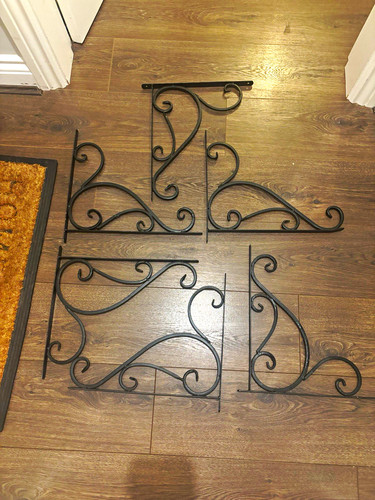 Large black metal hanging - black,