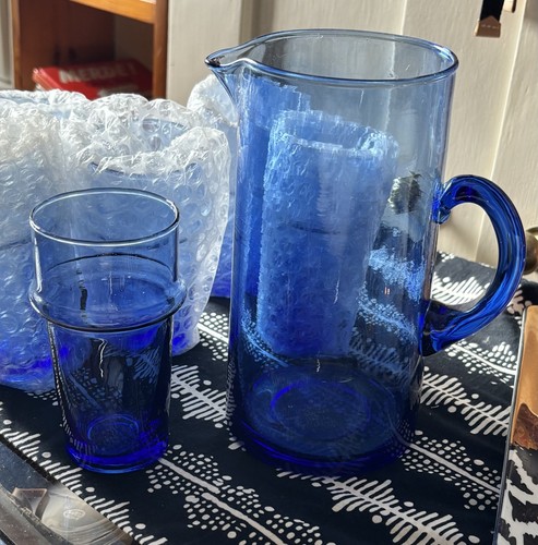 Moroccan beldi glass jug and - glass,