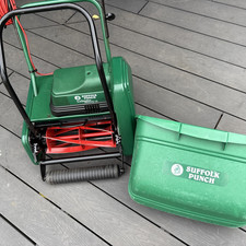 Qualcast Suffolk  Punch 30 Electric Cylinder Mower Serviced 12" cut Allett Atco