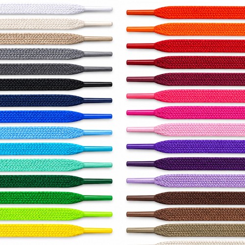 Flat coloured shoe - coloured, laces