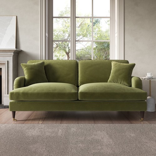 Olive green velvet - green, seater
