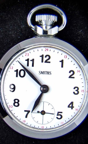 Smiths white dial - men's, pocket