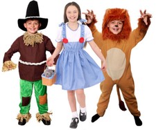 CHILDS FAIRYTALE COSTUMES DOROTHY LION SCARECROW SCHOOL BOOK DAY FANCY DRESS