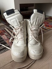 RICK OWENS DRKSHDW GEOBASKET LEATHER HIGH TOP SNEAKERS white Size 44 authentic