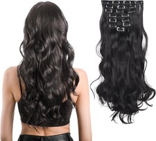 Black Clip in Hair Extensions