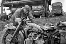 A German soldier with his BMW
