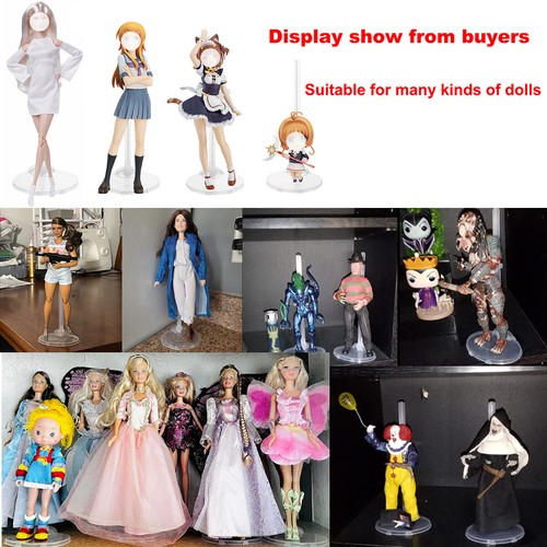 10pcs clear doll stand - clear,