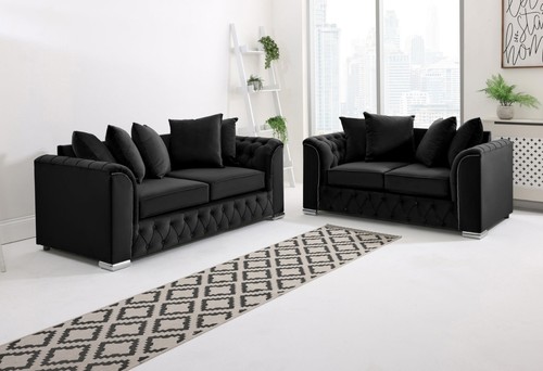 Plush velvet sofa set - set, 2
