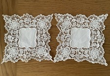 2 X VINTAGE WHITE LINEN AND