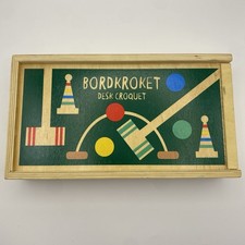 Bordkroket Desk Croquet Wooden Tabletop Game Set Retro Scandinavian Style