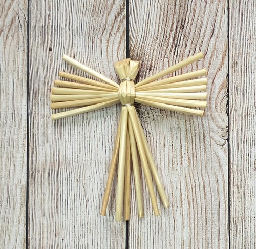 Handcrafted straw corn - straw, dolly