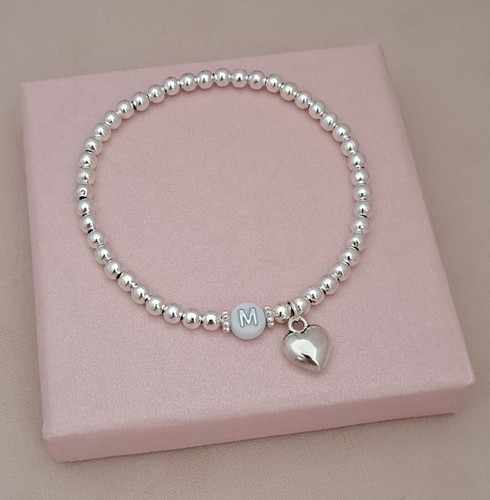 Initial and heart bracelet - initial,