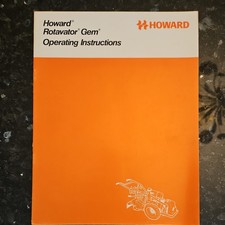 Howard Gem Rotavator Rotovator Rotorvator Operating  Manual original 