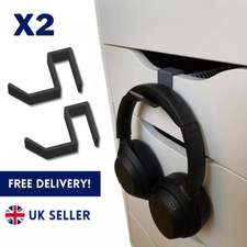 2PCS Black ALEX Office Drawers Headphone Hook IKEA Hanger Hooks 16MM Thick UK